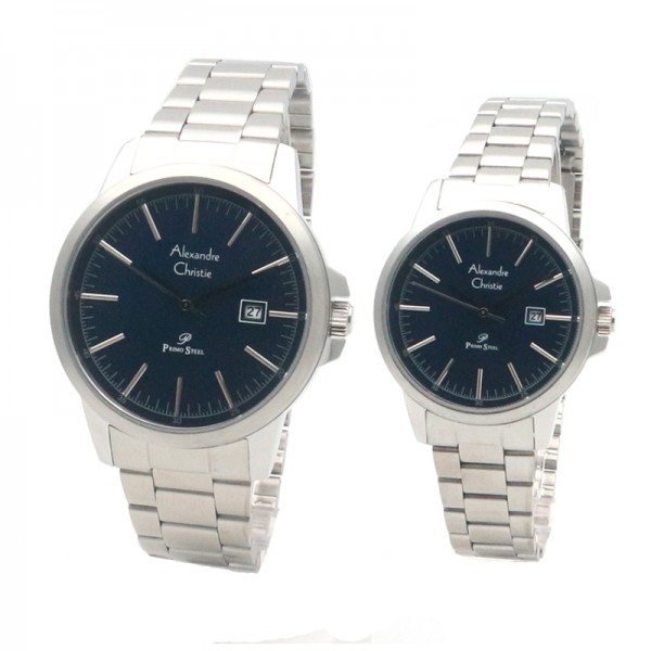 Alexandre Christie AC 1008 Silver Blue Couple